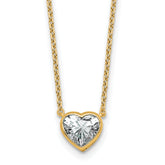 14k 1ct Heart 18in Bezel Pendant Mounting (No Stone Included)